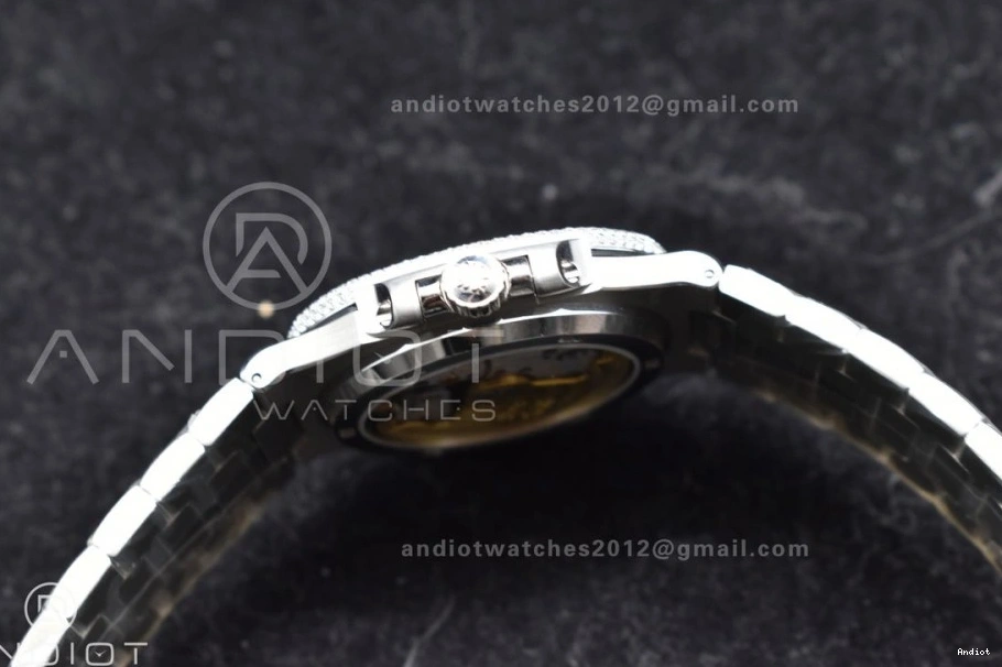 Full 5711 SS A324 Bezel Nautilus Dial Diamonds on TWF Diamonds Bracelet & 0328